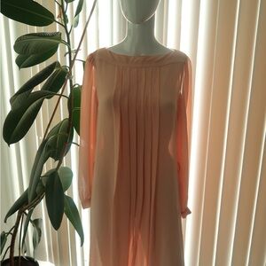 Elegant Peach Chiffon Dress